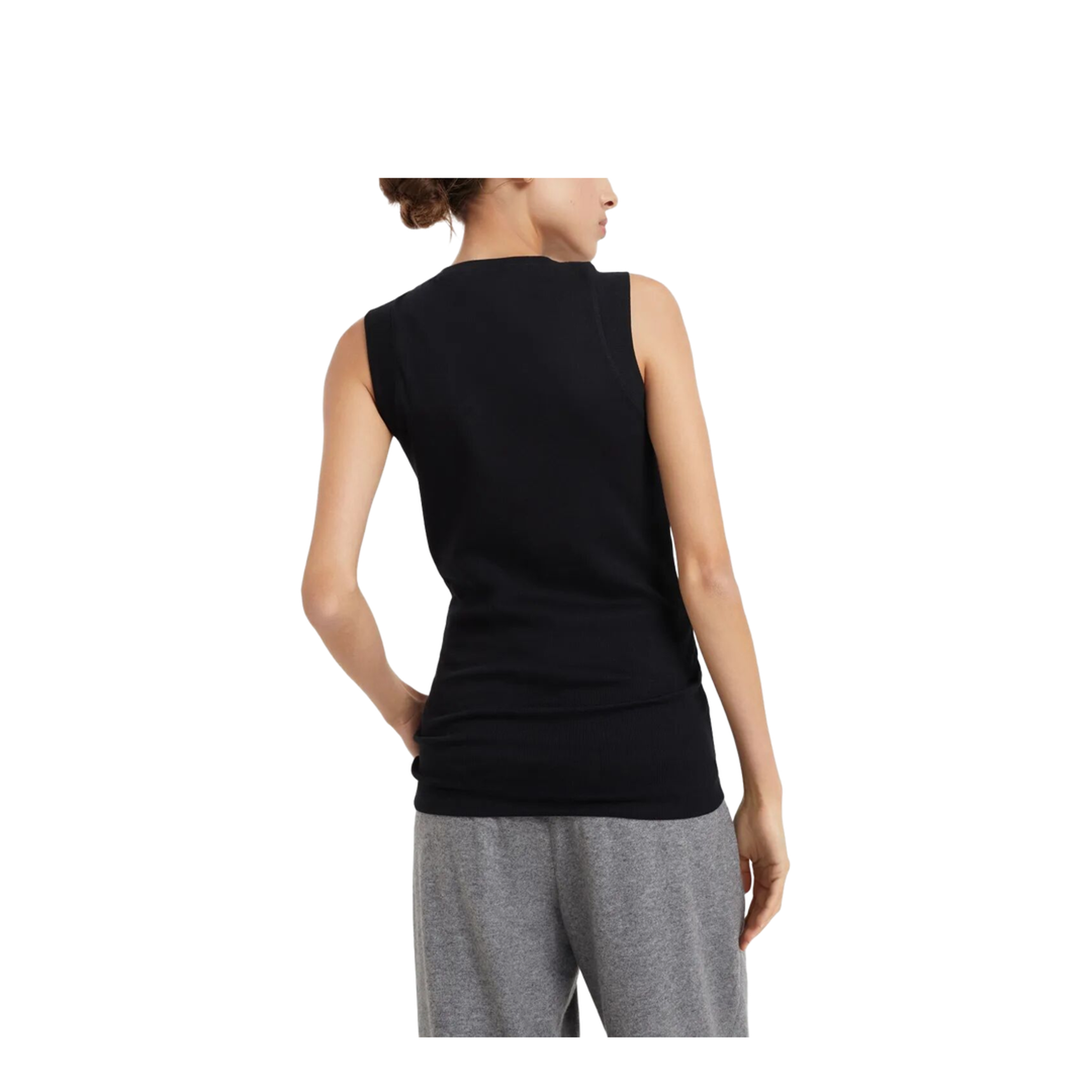 Stretch Cotton Jersey Tank Top with Precious Faux-Layering - Image 3