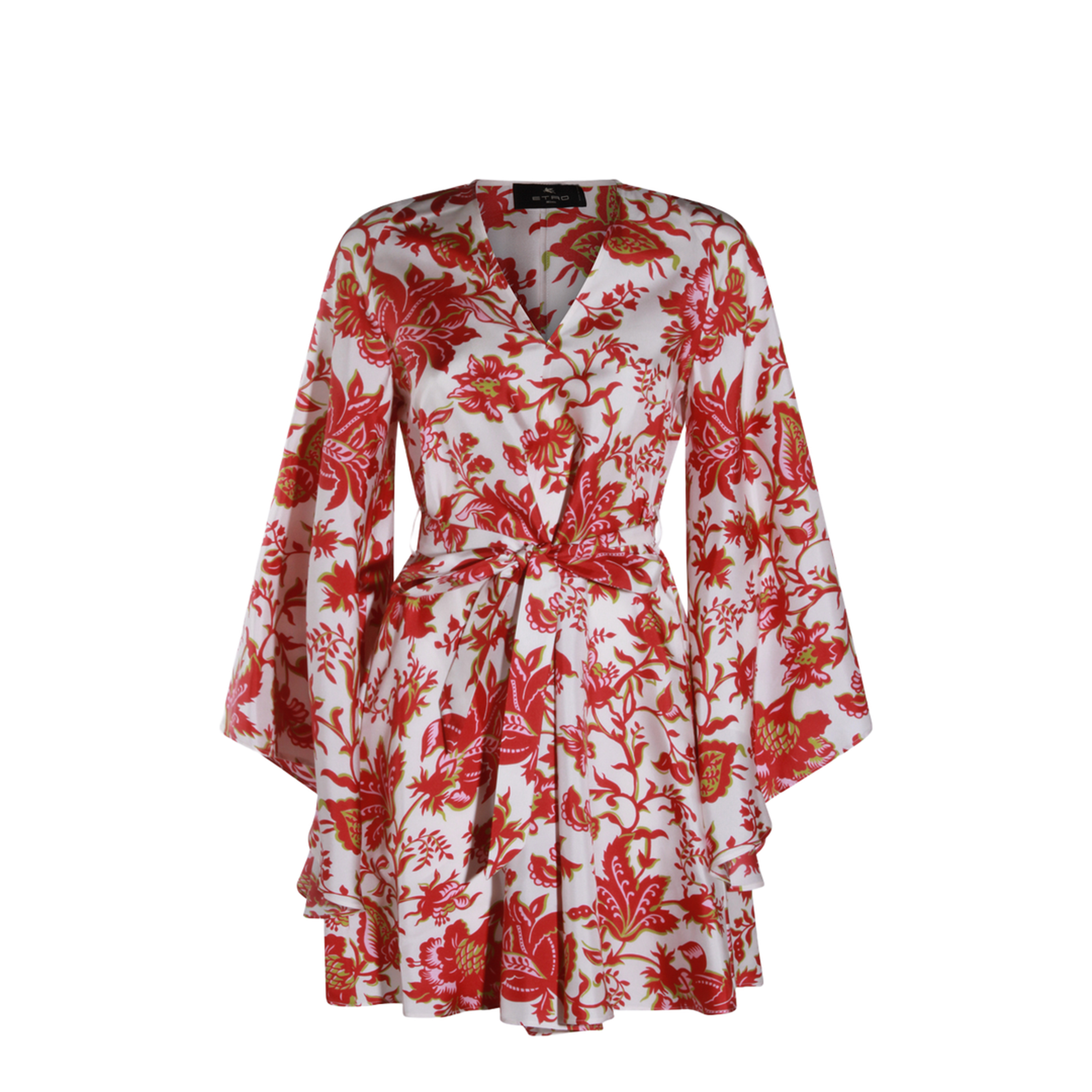 Cotton Mini Dress Red/White - Image 2