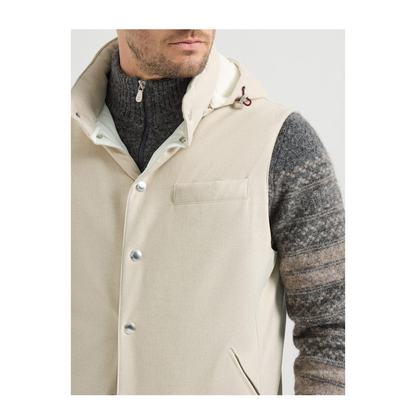 Bonded Wool Flannel Down Vest With Detachable Hood - Image 4