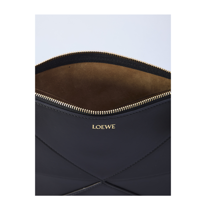 Puzzle Fold Leather Pouch - Black - Image 4