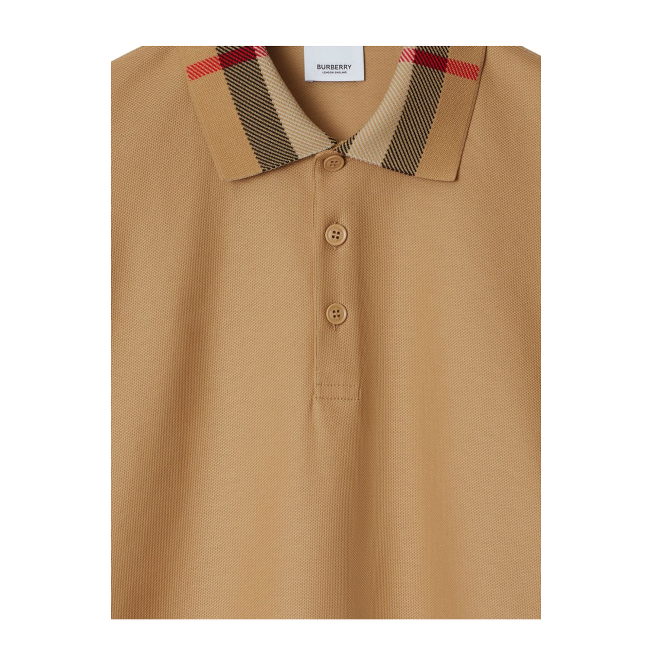 Check Collar Cotton Polo Shirt - Image 2