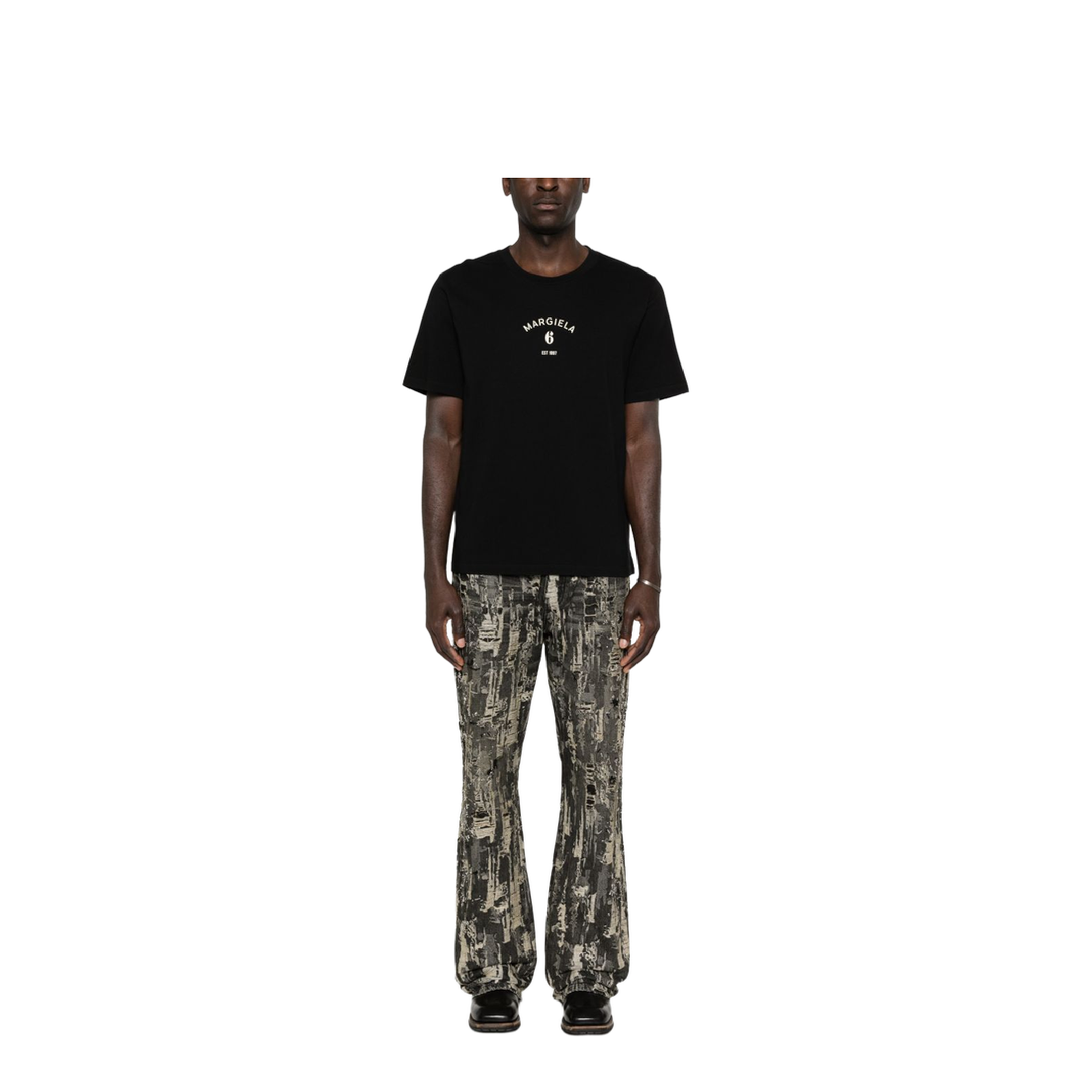 Black T-shirt with logo print - Image 3