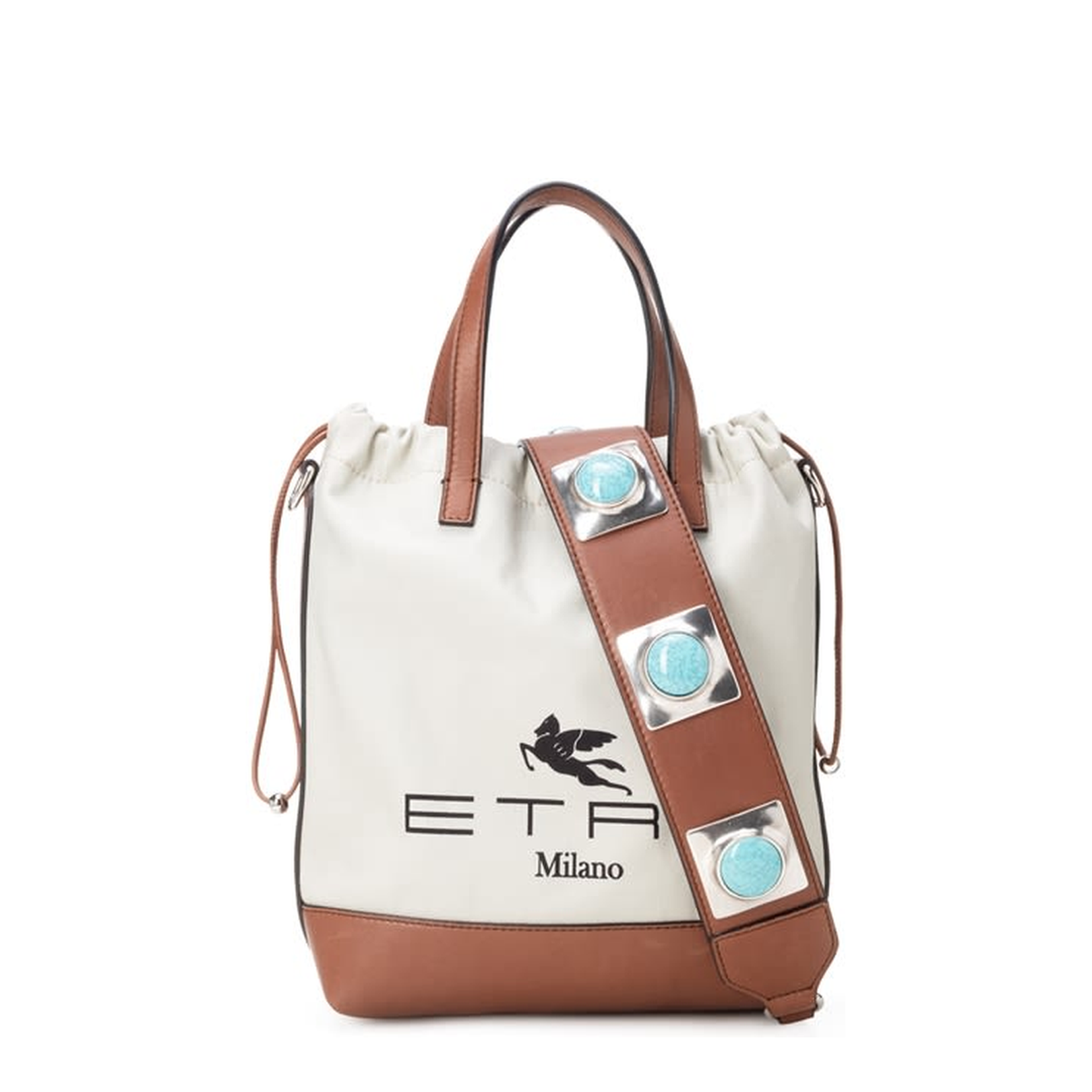 Cotton Bucket Bag Beige Brown - Image 1