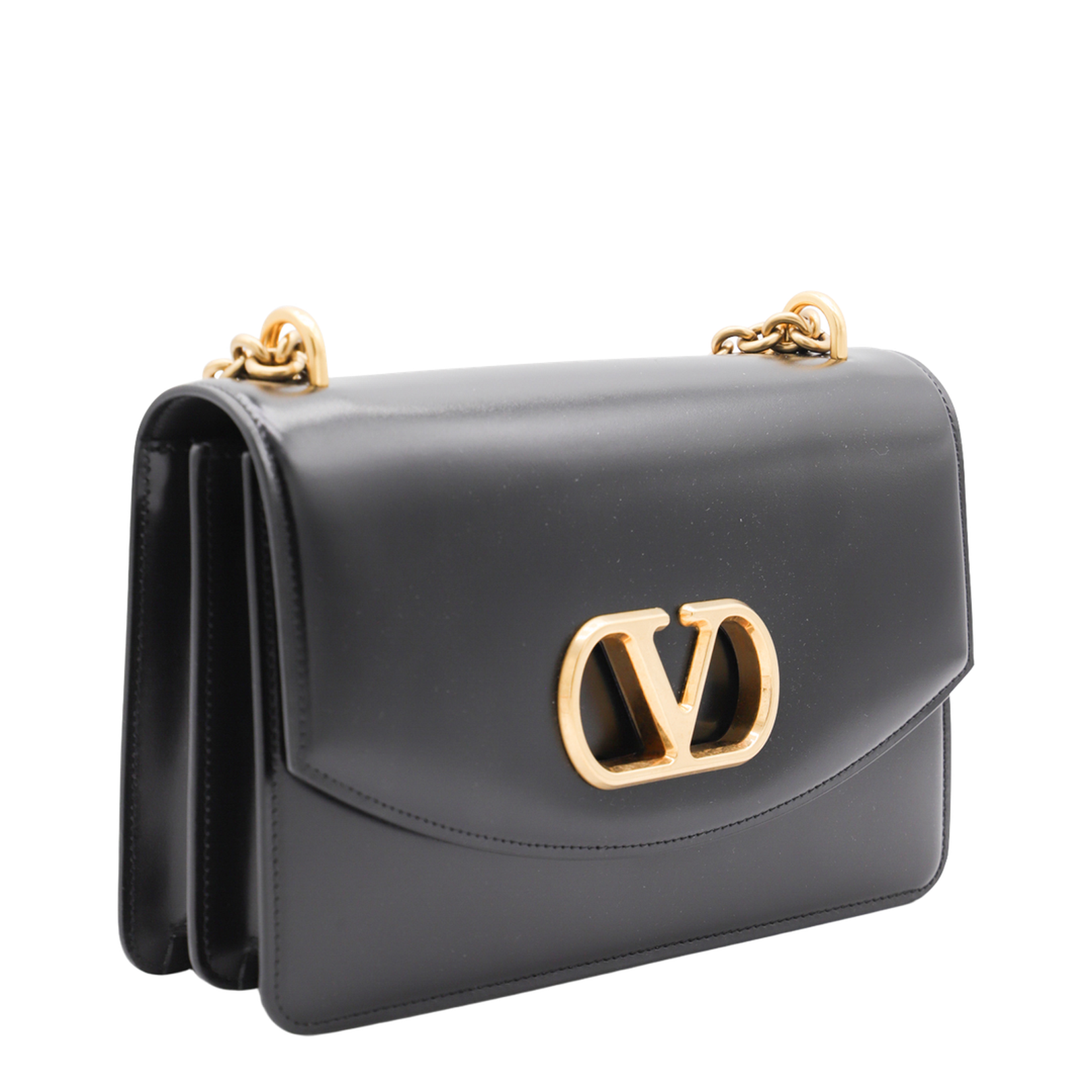 Black Leather Vain Shoulder Bag - Image 3