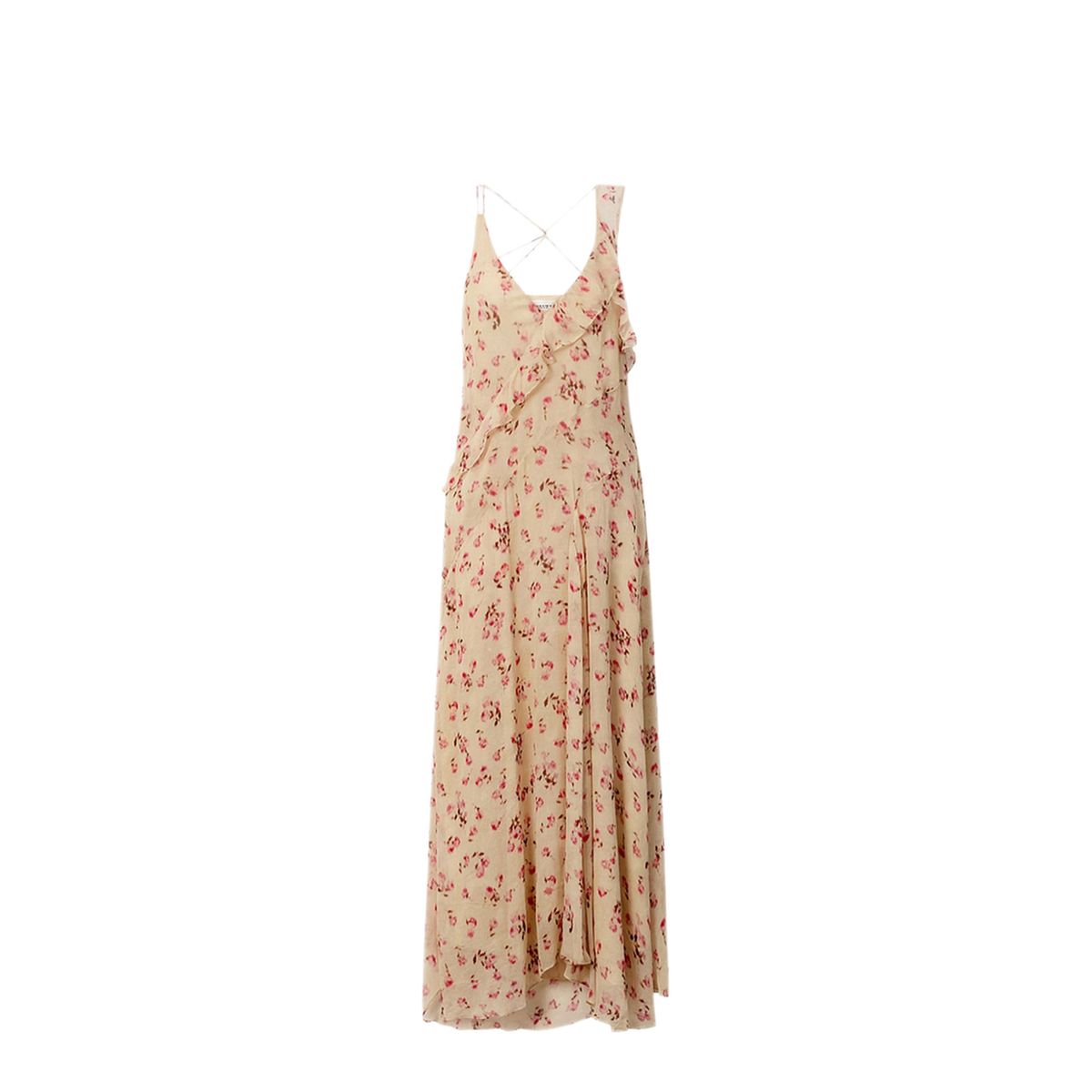 Beige Floral Pattern Dress - Image 1