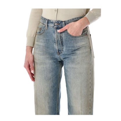 Straight-Leg Trompe-L'Œil Cotton Jeans In Medium Blue - Image 3