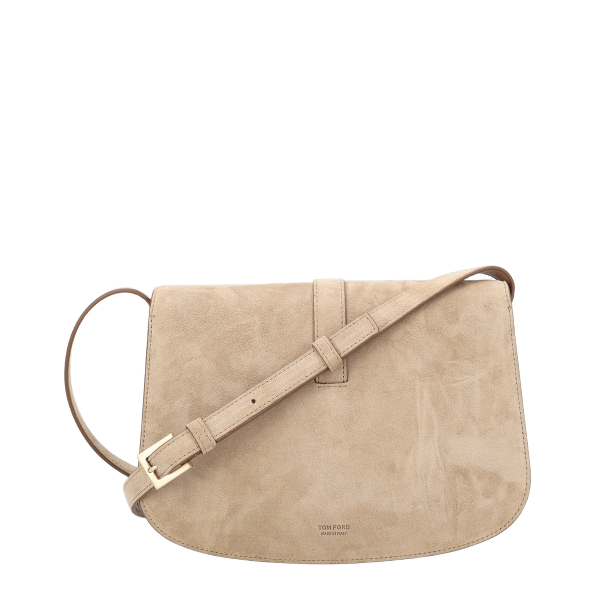 Suede Leather Crossbody Bag - Beige - Image 2