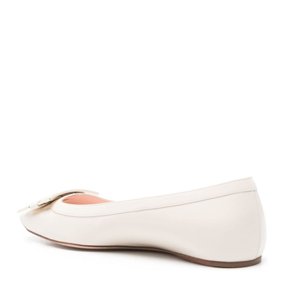 Trompette Ballerinas in Leather Off White - Image 4