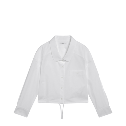 White Short Poplin Shirt - Image 1