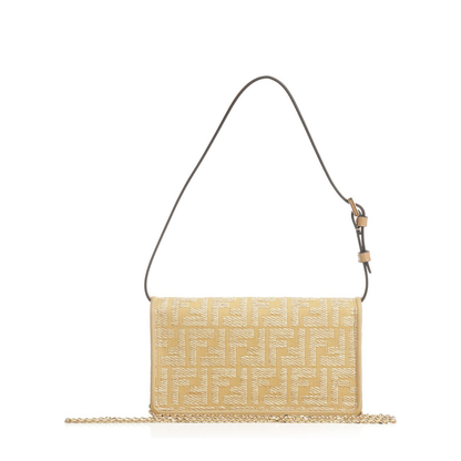 Baguette Jacquard Shoulder Bags - Beige - Image 3
