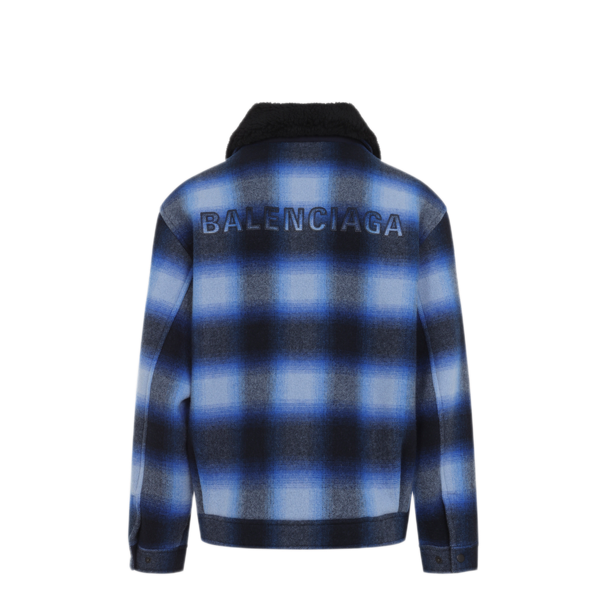 Plaid Wool Flannel Bomber Jacket - Image 4