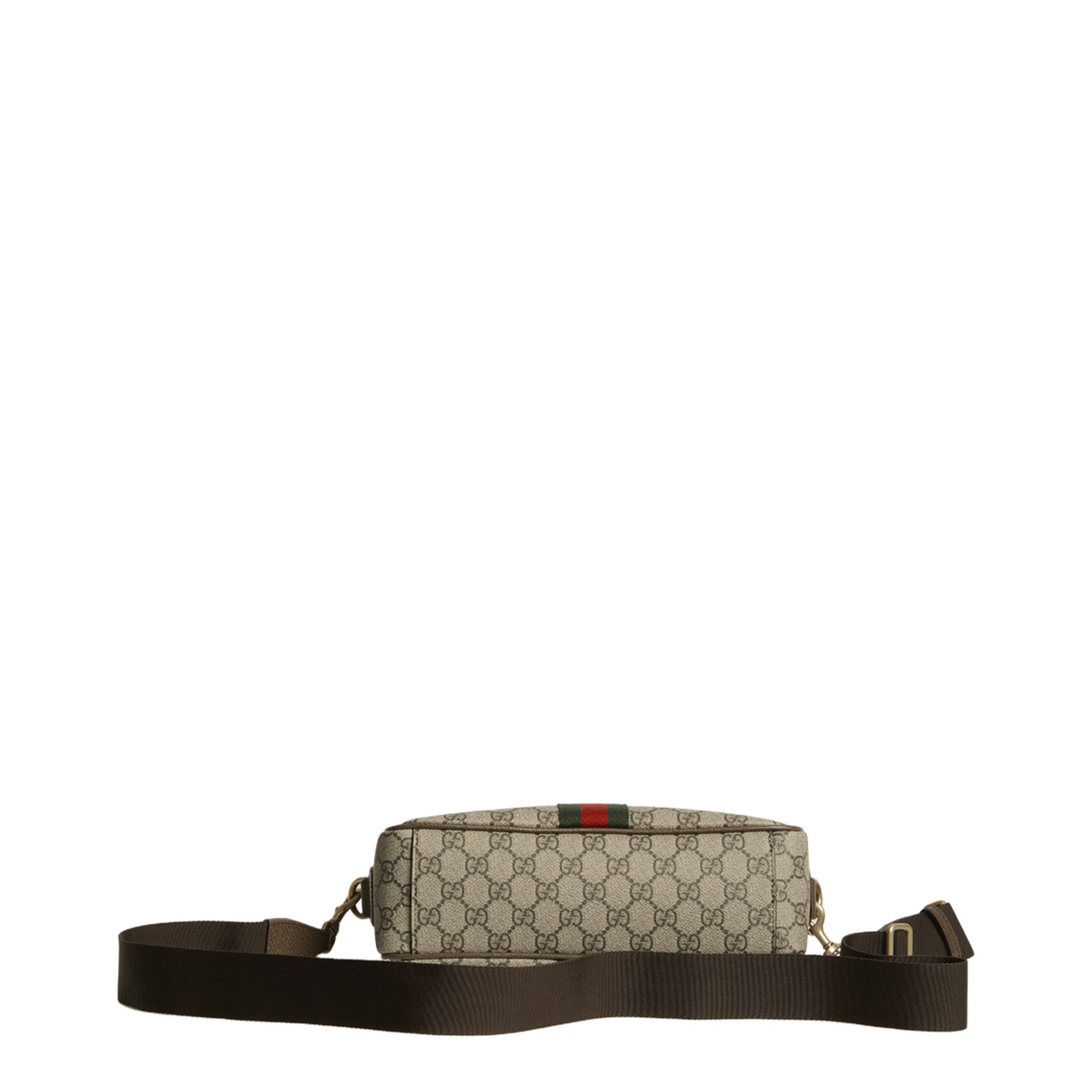 Ophidia Medium GG Supreme Coated Canvas Crossbody - Beige and Dark Brown - Image 3
