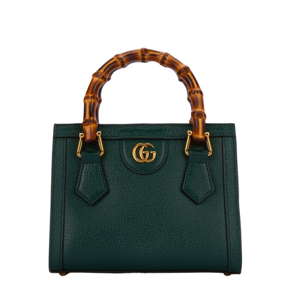 Diana Small Leather Tote Bag - Green - Image 1