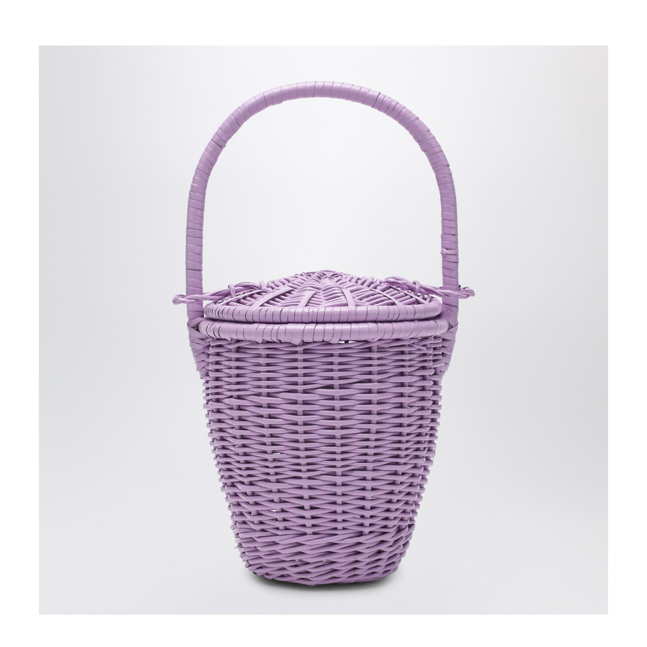 Lilac Wicker Bucket Bag - Image 2