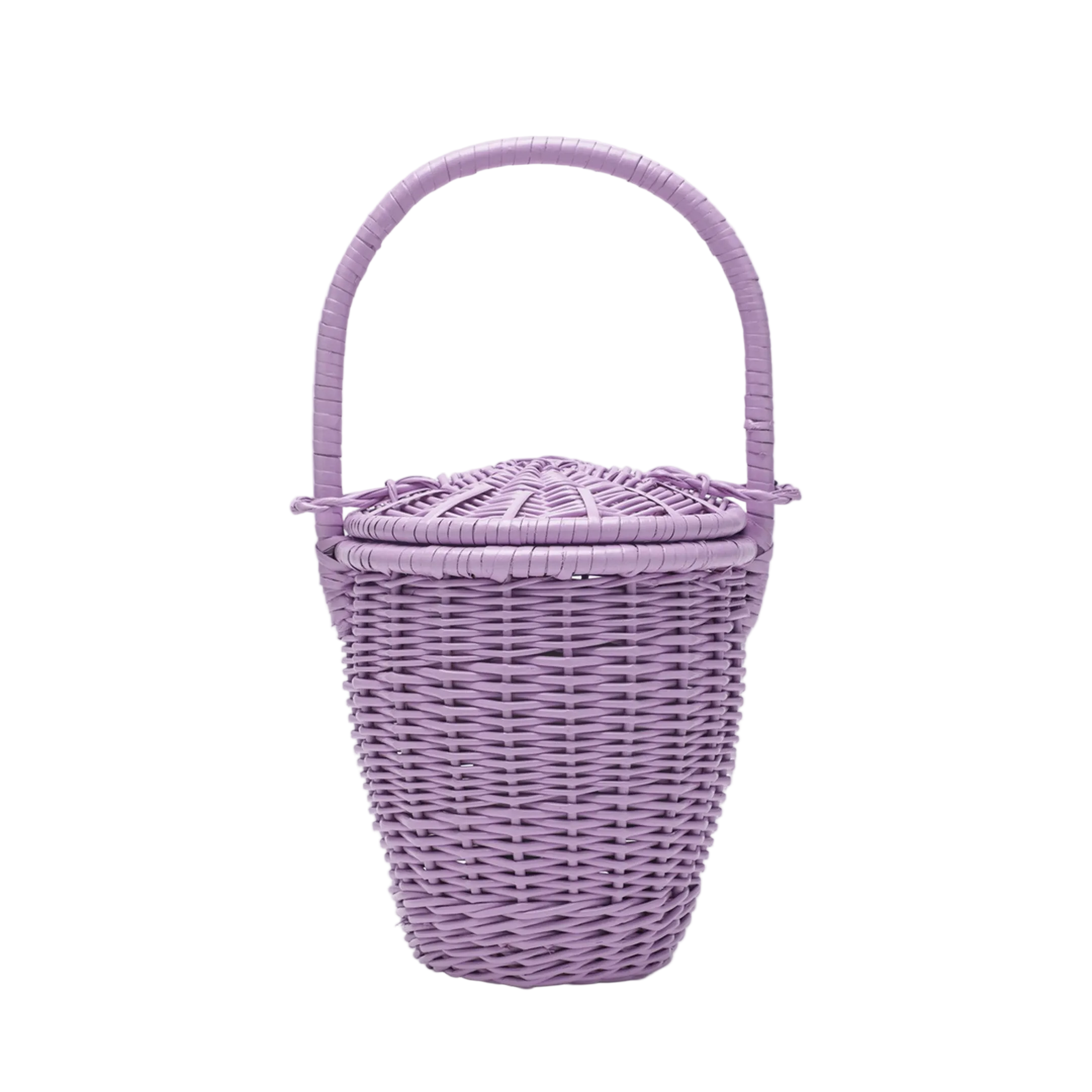 Lilac Wicker Bucket Bag - Image 2