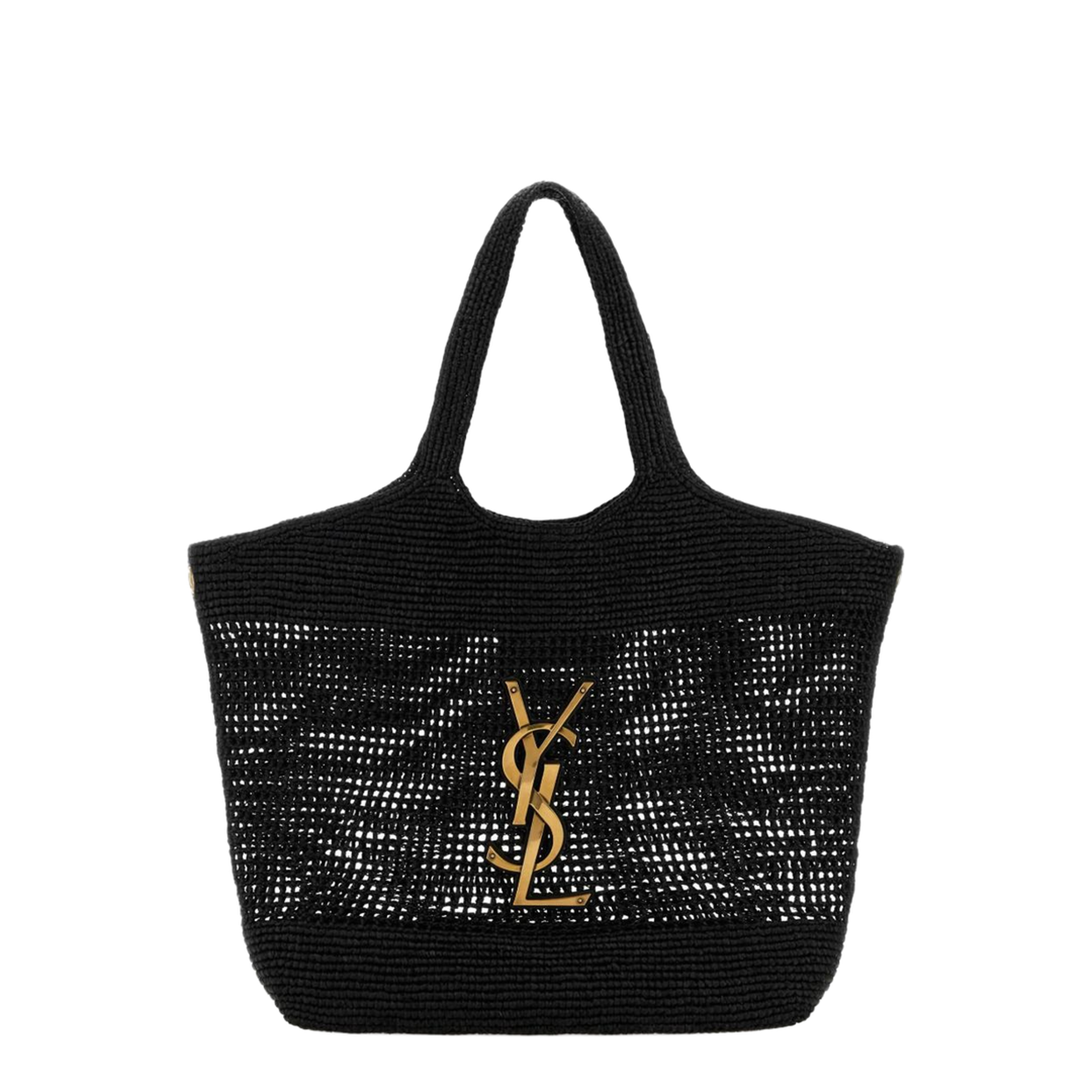 Icare Maxi Raffia Tote Bag - Black - Image 4