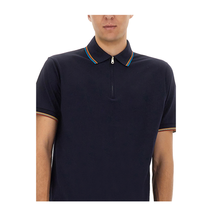 Cotton Polo Shirt with Zipper - Image 4