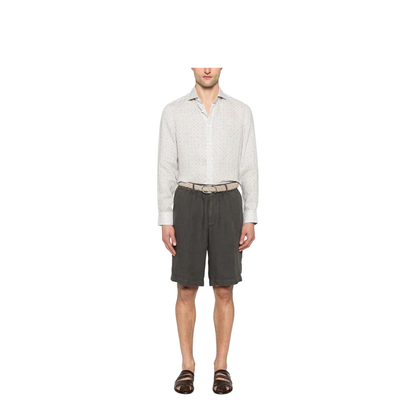 Bermuda Shorts in Light Délavé Linen Canvas - Image 5