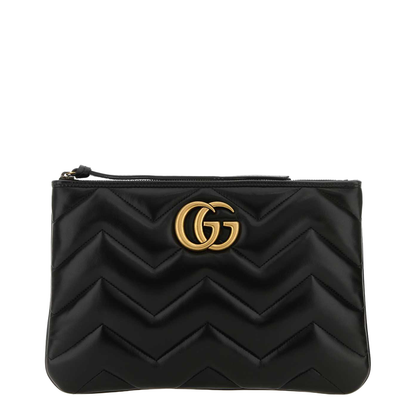 GG Marmont Leather Shoulder Bag - Black - Image 1
