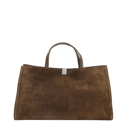 Kit Cabas Medium Suede Leather Cabas Tote - Khaki - Image 1
