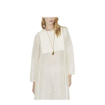 Ivory Linen Blend Caftan - Image 4