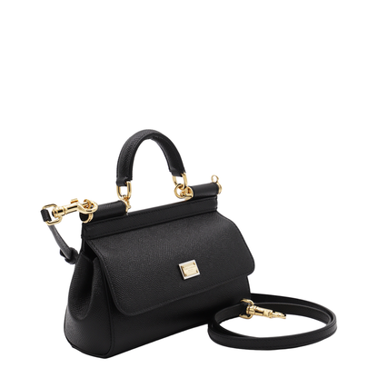 Sicily Small Calf Leather Top-Handle Bag - Nero - Image 3