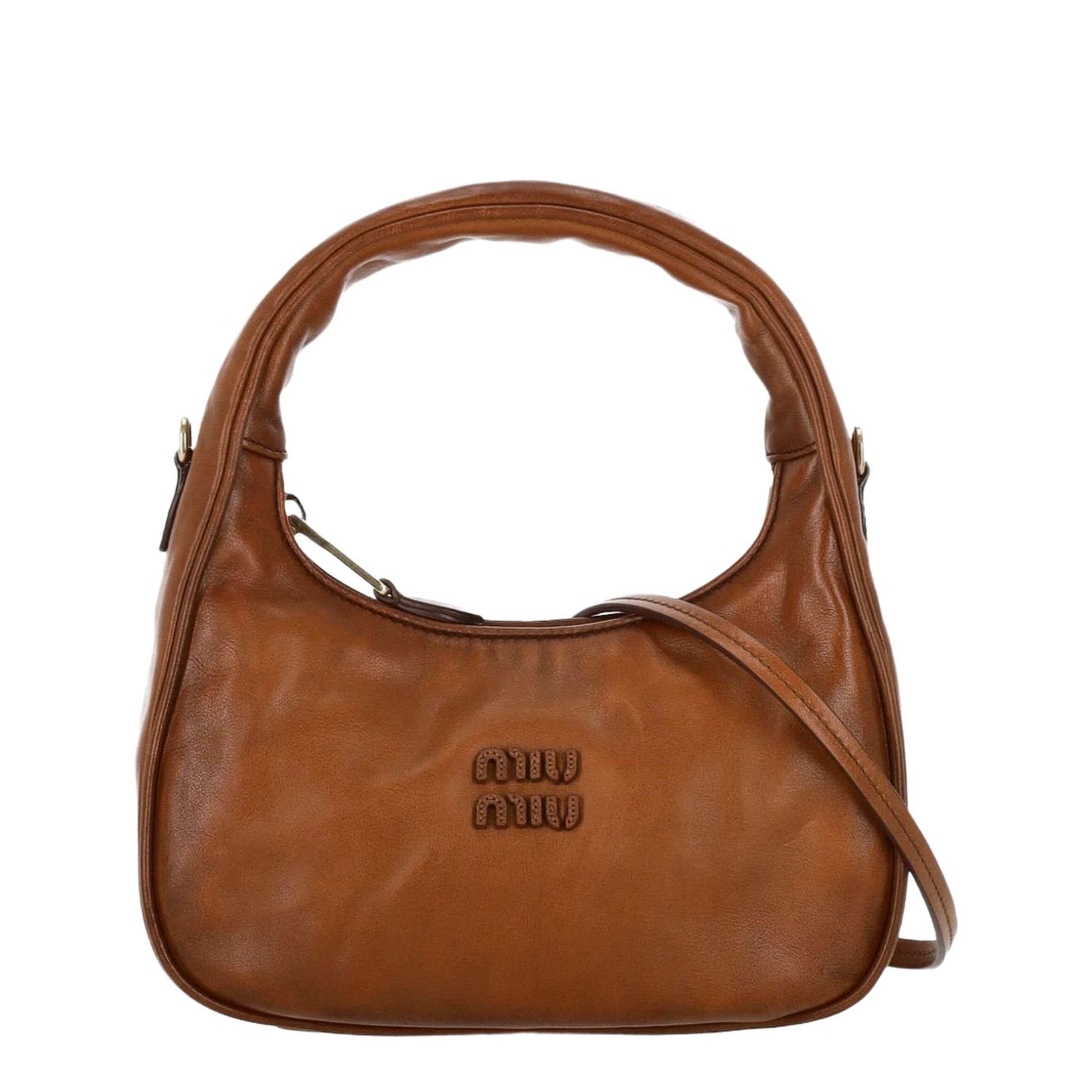 Women's Clutch Bag Leather Brown - Image 1