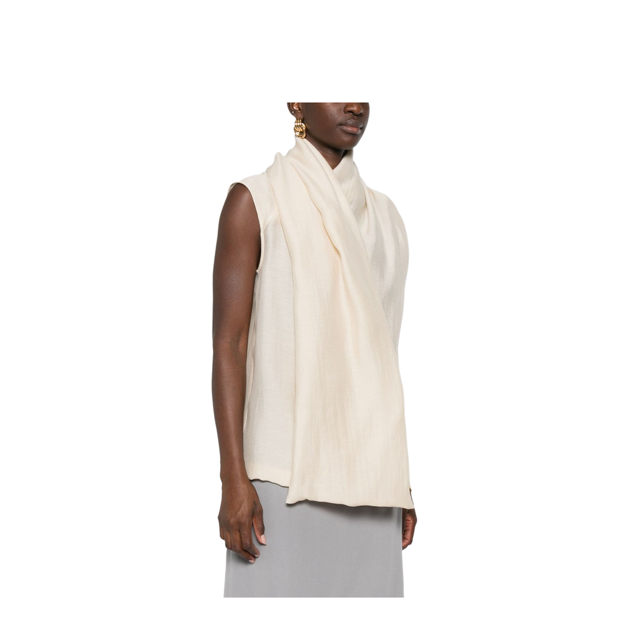 Ecru Scarf Blouse - Image 2