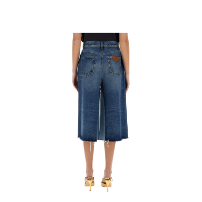 Patchwork Denim Bermuda Shorts - Image 3