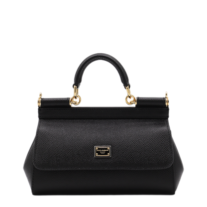 Sicily Small Calf Leather Top-Handle Bag - Nero - Image 1