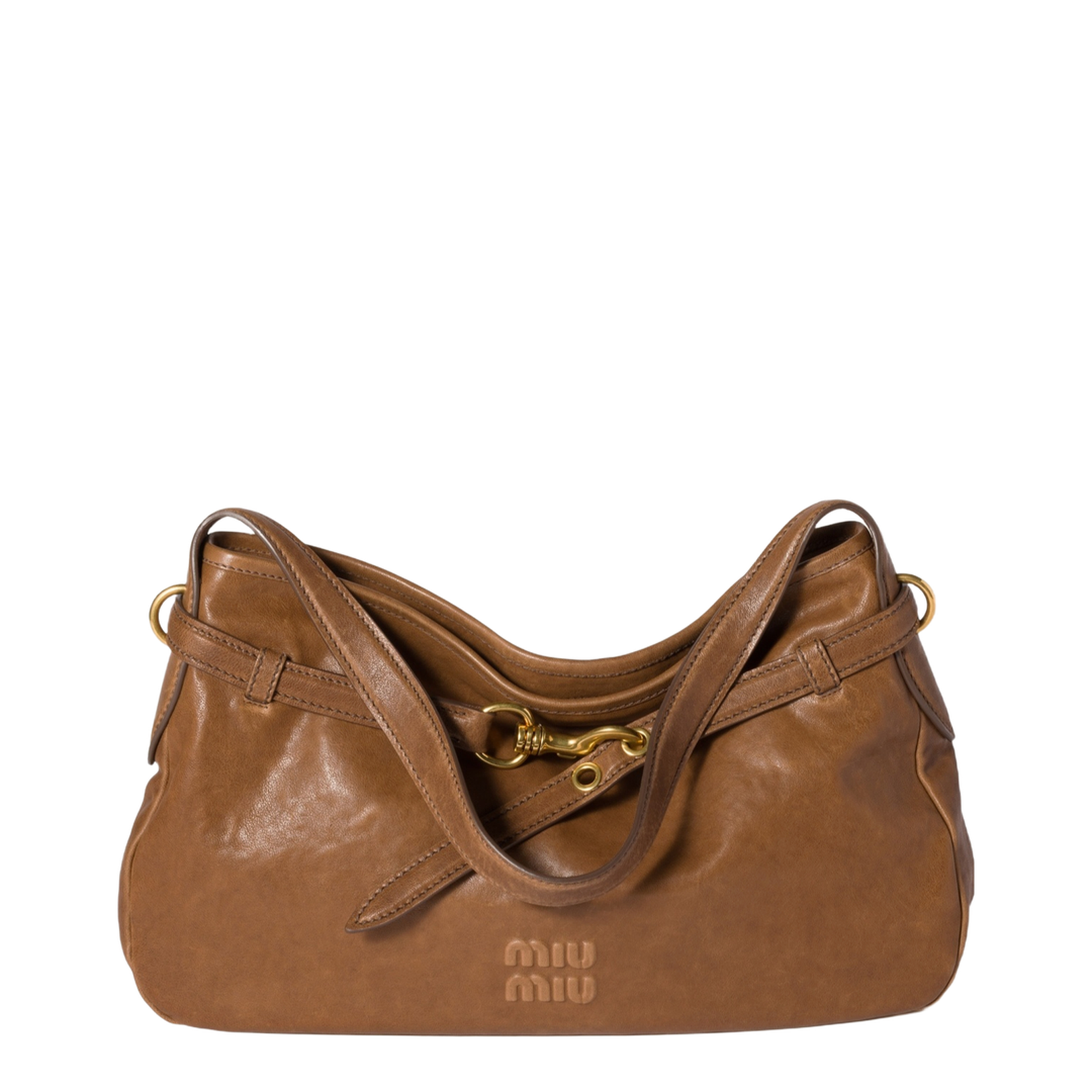 Brown Nappa Leather Aventure Shoulder Bag - Image 1