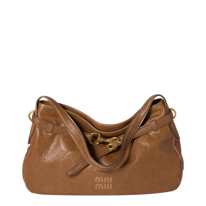 Brown Nappa Leather Aventure Shoulder Bag - Image 1