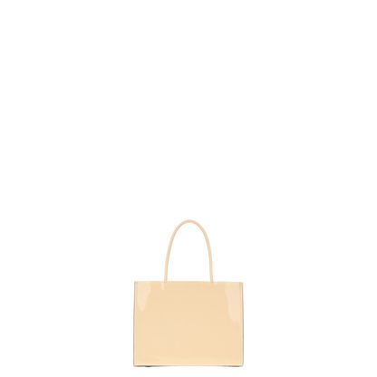 Cream Synthetic Leather Ella Bio Small Shopping Bag - Image 5