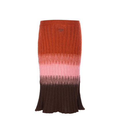 Gradient Mohair and Wool High-Waisted Midi Skirt - Image 2