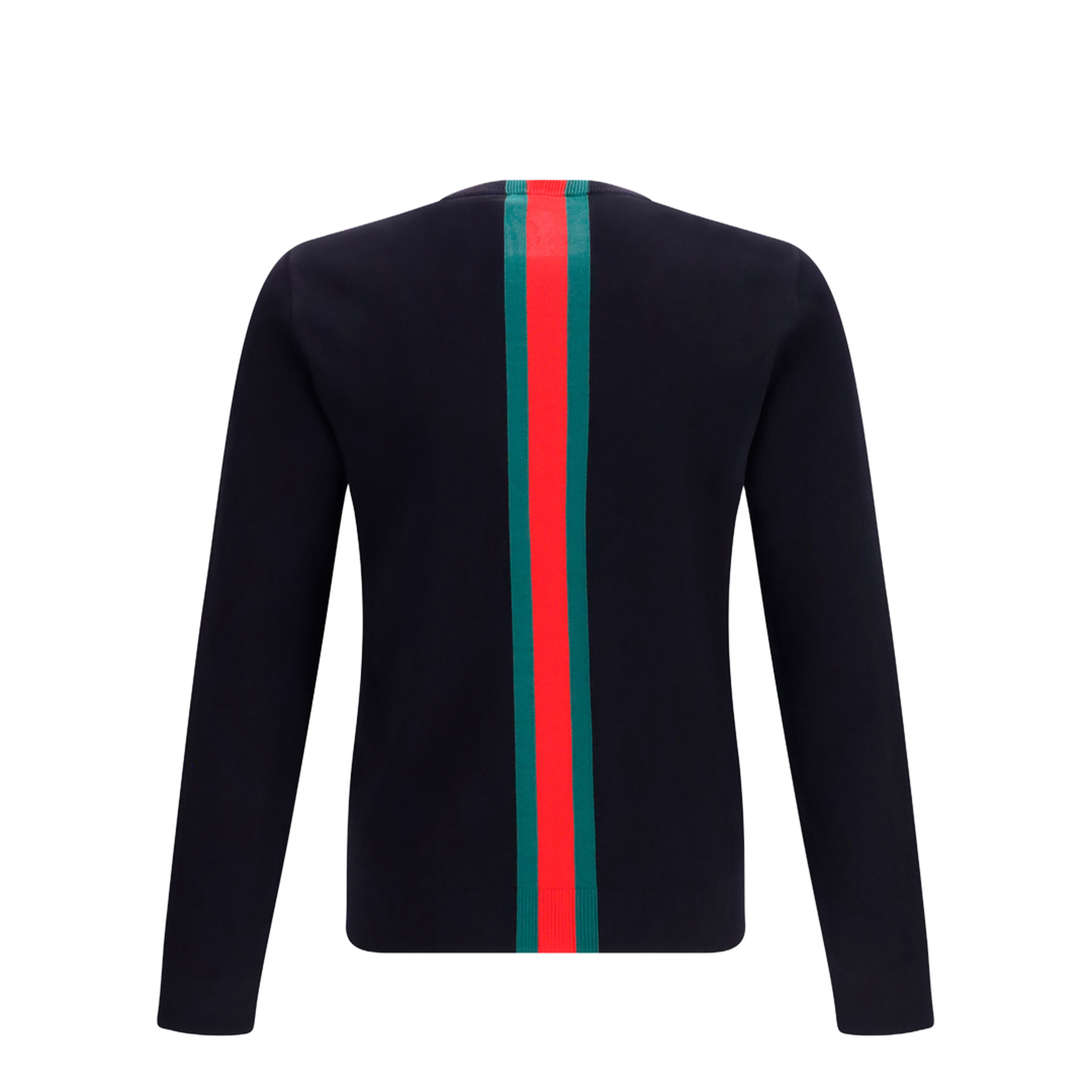 Knitted Cotton Sweater with Web Intarsi - Image 2