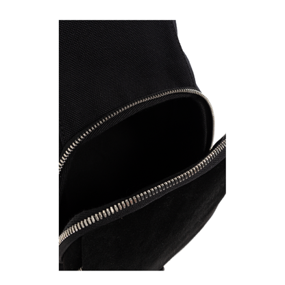 Flex Canvas and Suede Sling Bag - Black - Image 5