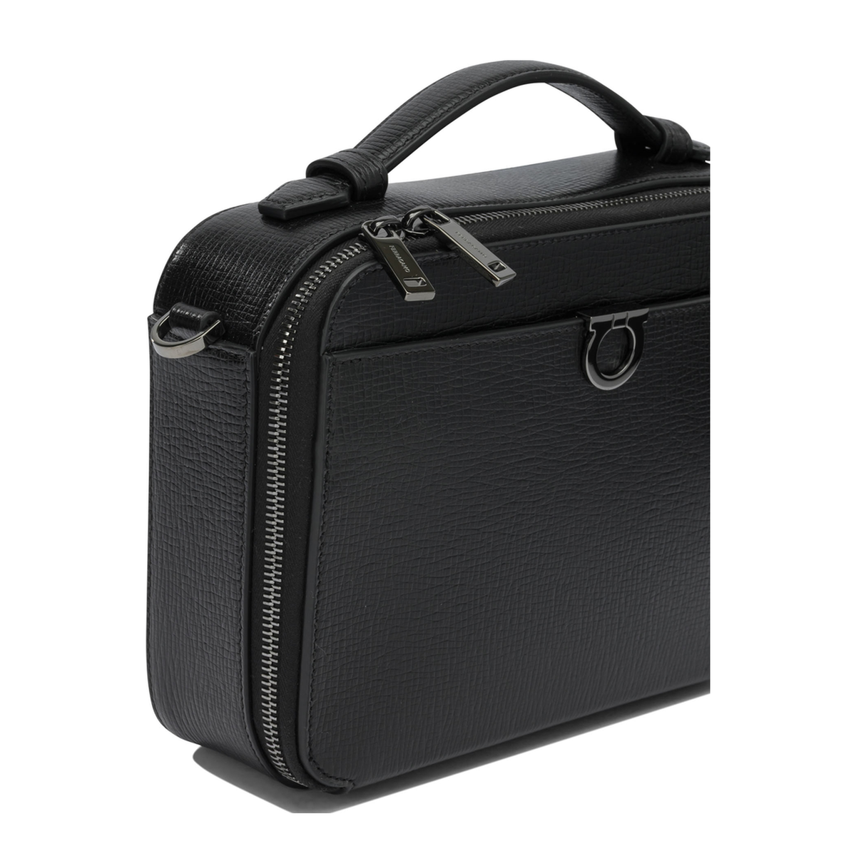 Gancini Calfskin Crossbody Bags - Black - Image 4