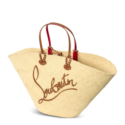 Cabata Large Raffia and Leather Tote - Beige - Image 3