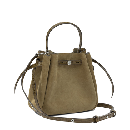 Suede Bucket Bag - Beige - Image 2