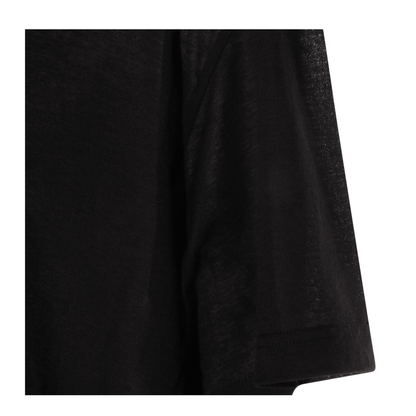 Black Maxi Train T-Shirt in Cotton Jersey - Image 5