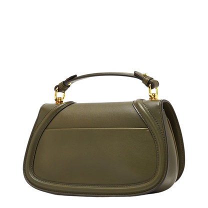 Blondie Medium Top Handle Bag in Forest Green Leather - Image 2