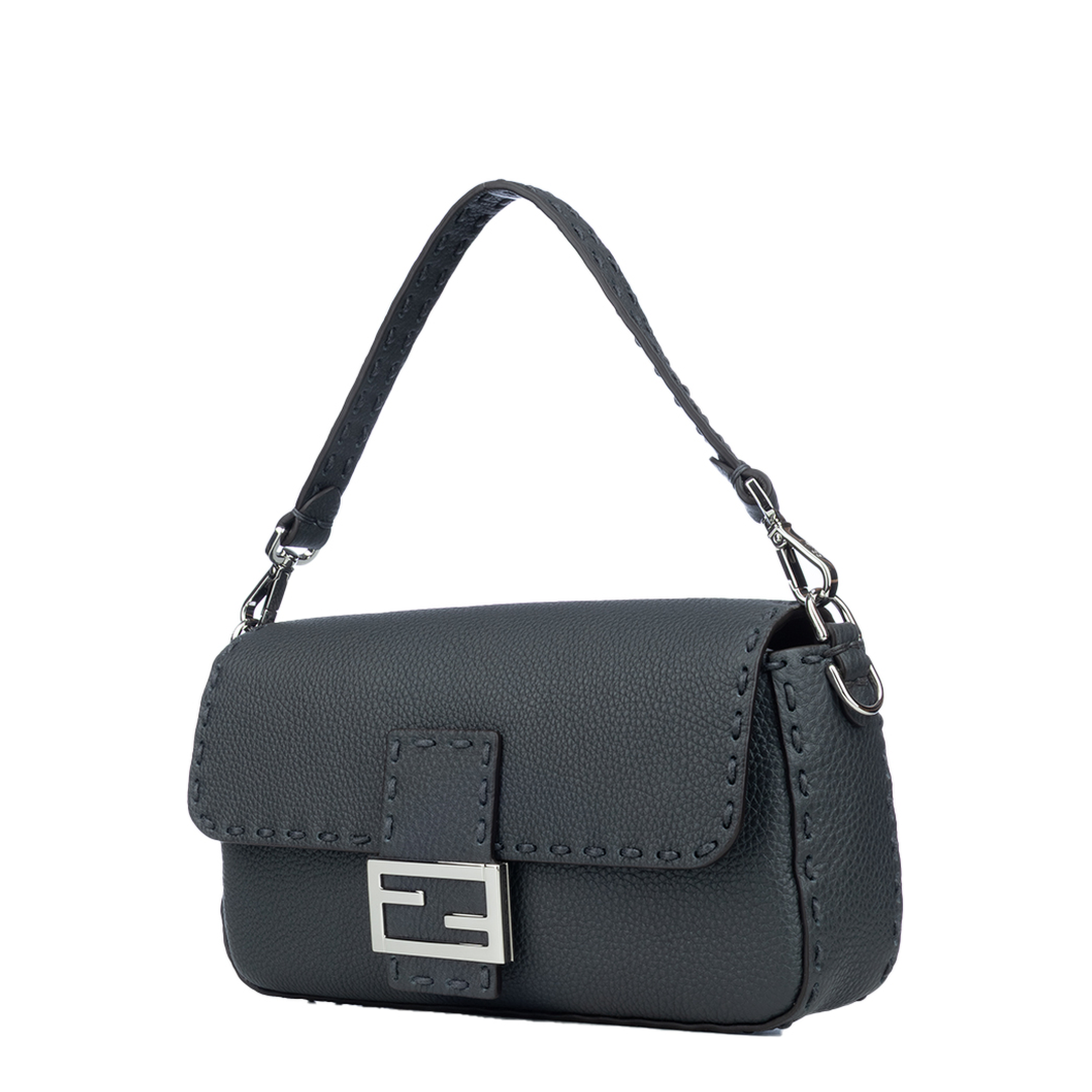 Baguette Bag in Gray Selleria Leather - Image 2