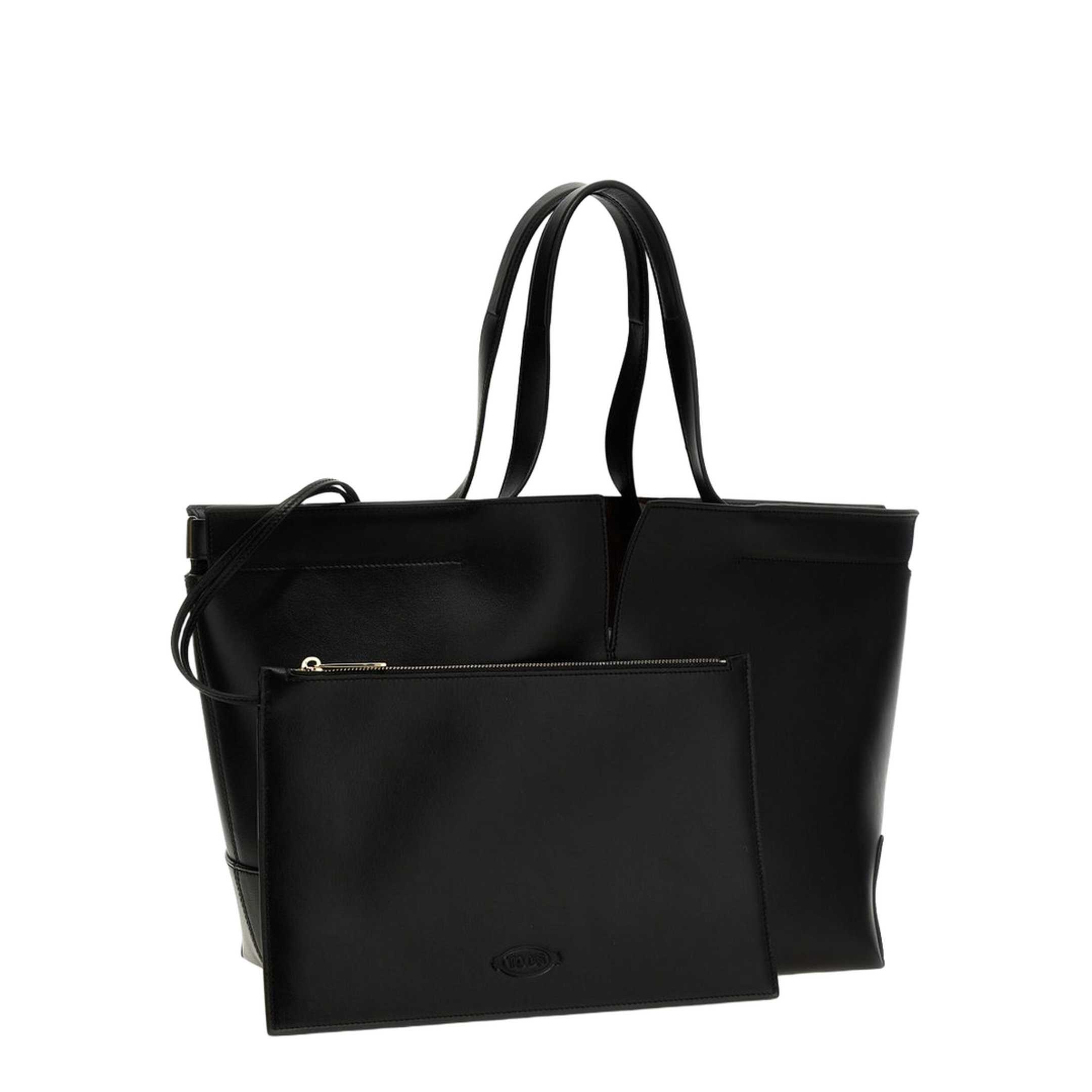 Di Bag Folio Medium-Small Leather Tote Bag - Black - Image 3