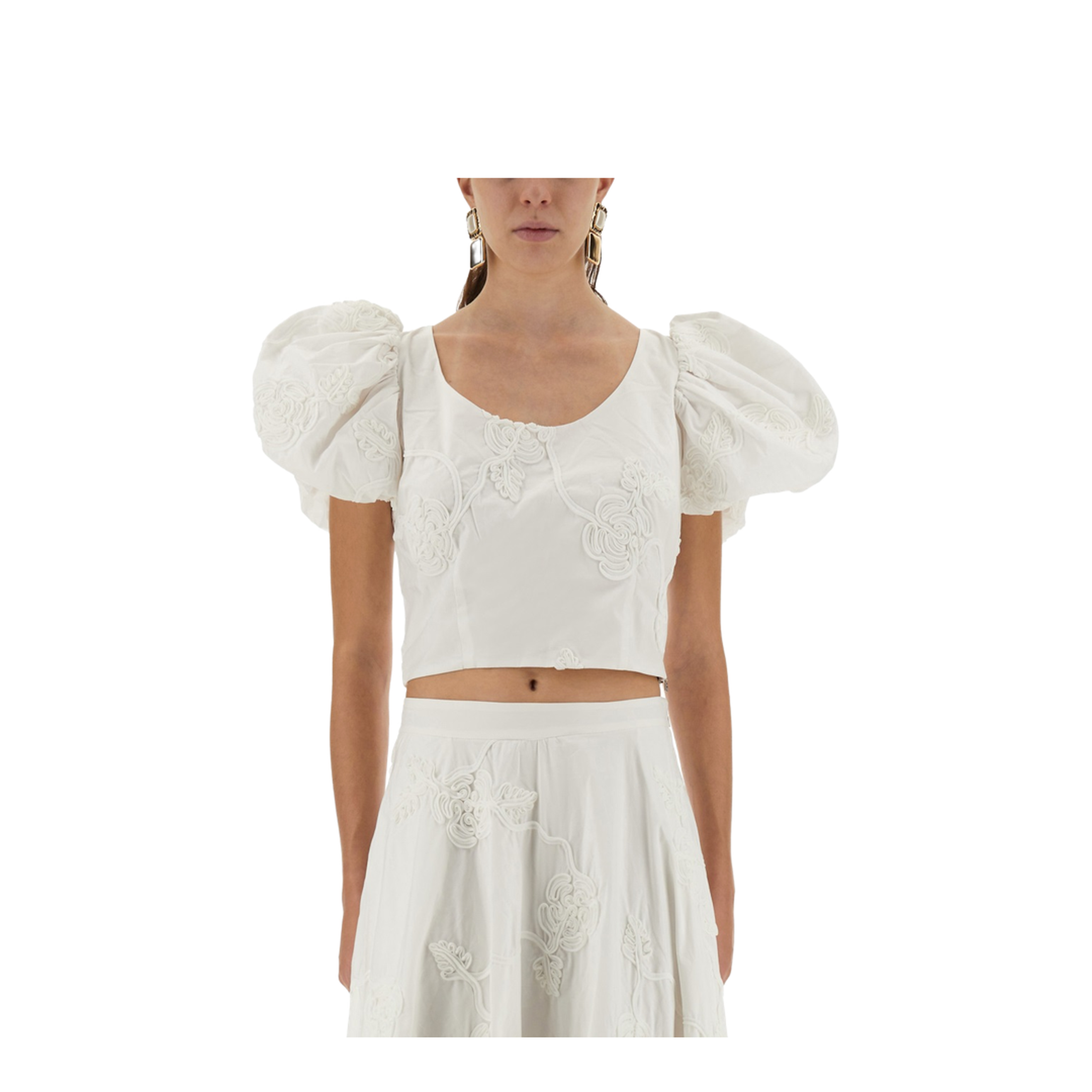 Cotton Top with Puff Sleeves - Image 1
