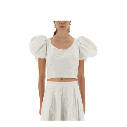 Cotton Top with Puff Sleeves - Image 1