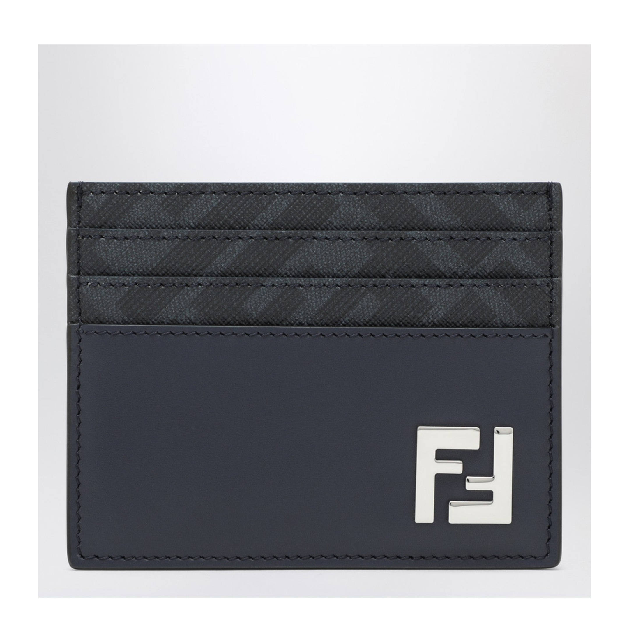 FF Squared Card Holder Leather Blue - Image 1