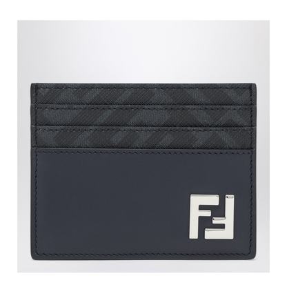 FF Squared Card Holder Leather Blue - Image 1