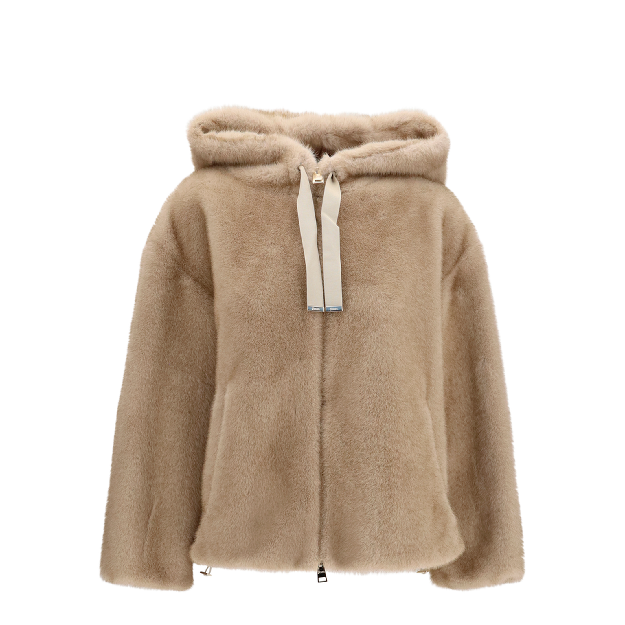 Hooded Jacket in Eco-Fur - Image 1