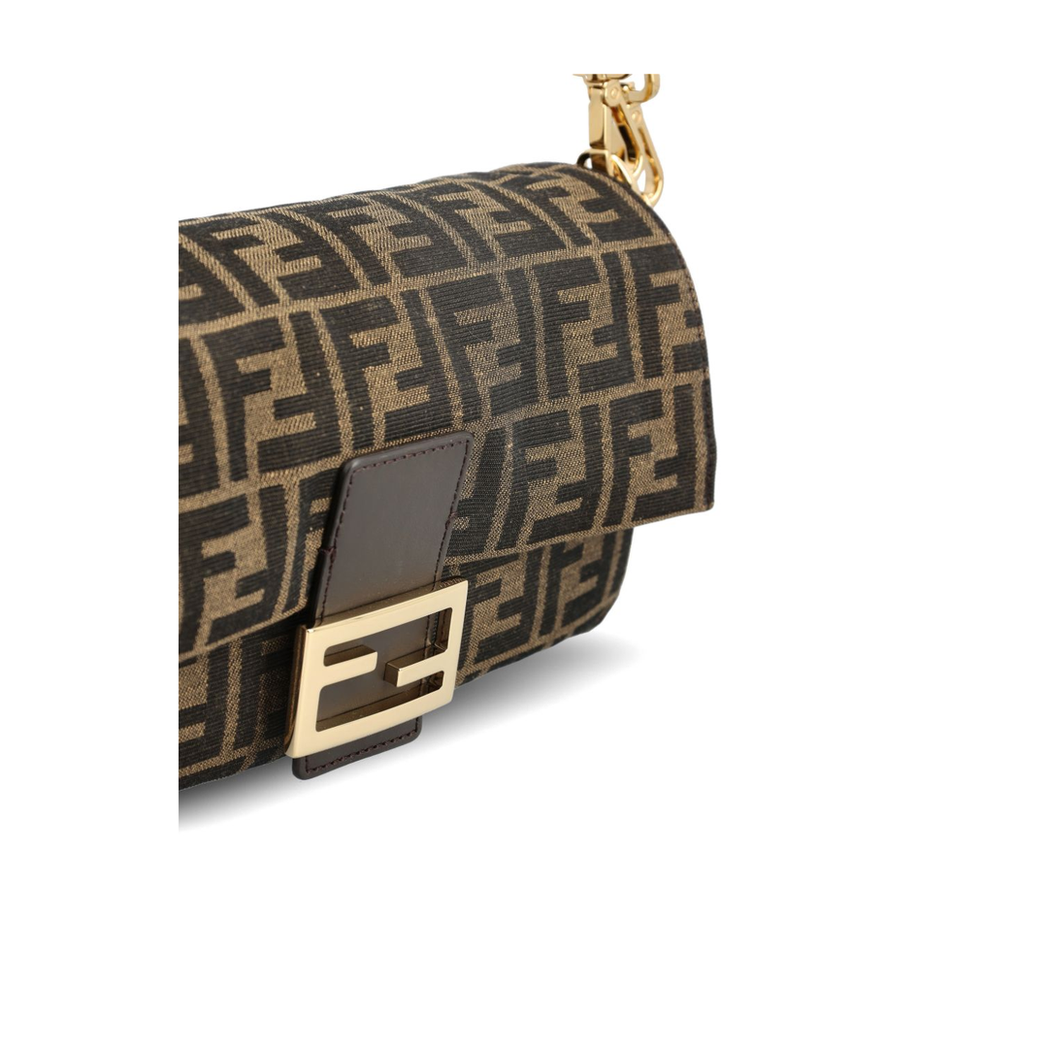 Baguette Medium FF Jacquard Shoulder Bag - Tobacco Brown - Image 4