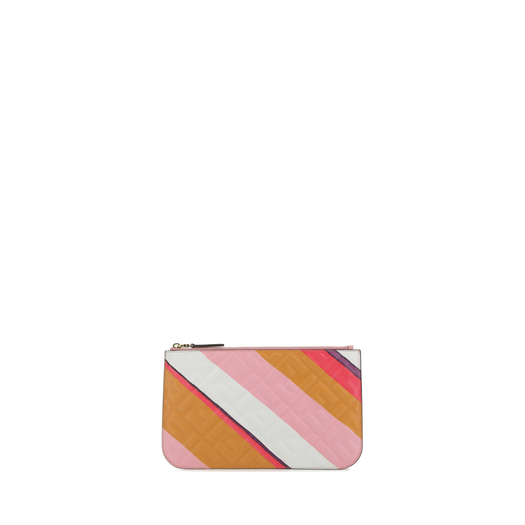 FF Logo Embossed Striped Zipped Wallet GHW - Image 1